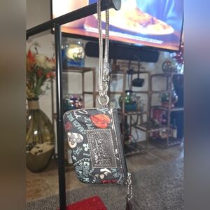 Coach Y2K Poppy Graffiti Hearts Wristlet